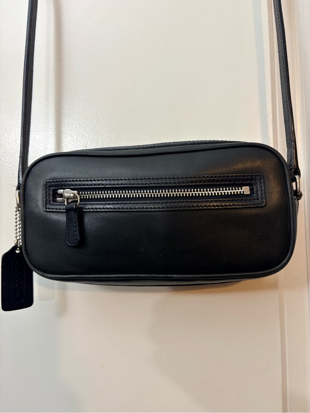 2003 Vintage Coach Legacy West Black Leather Camera Bag Crossbody